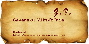 Gavansky Viktória névjegykártya